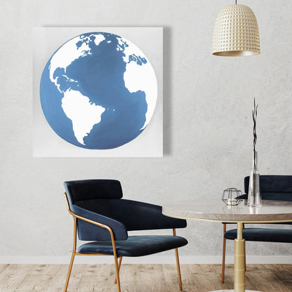 Earth Satellite View Canvas | Home Decor Bedroom Map Art
