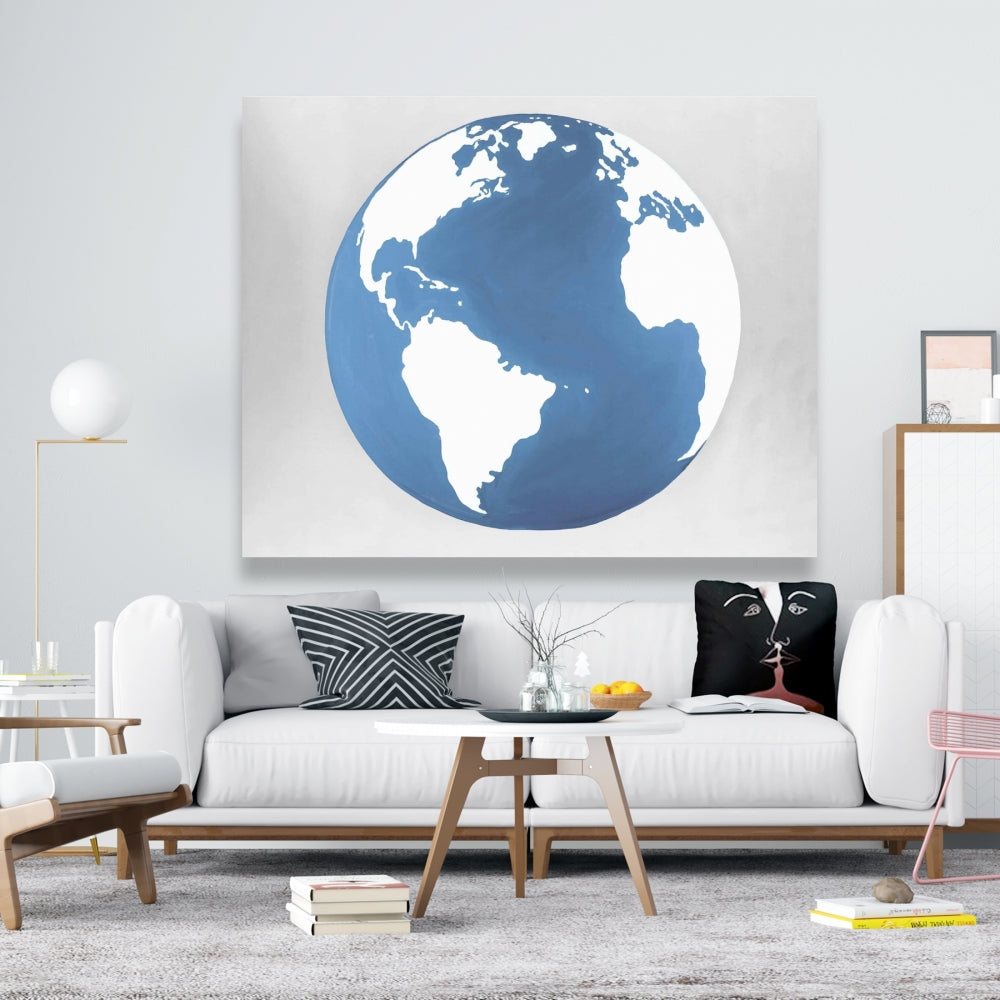 Earth Satellite View Canvas | Home Decor Bedroom Map Art