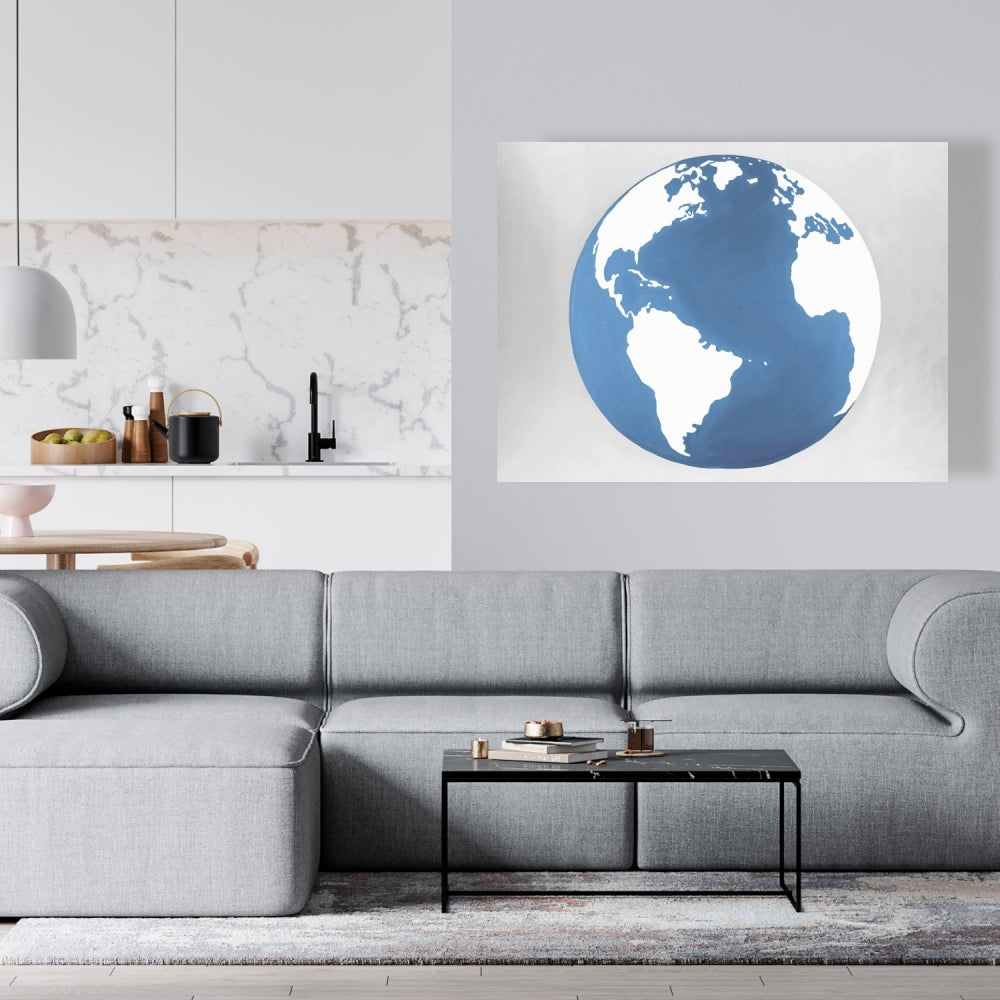 Earth Satellite View Canvas | Home Decor Bedroom Map Art