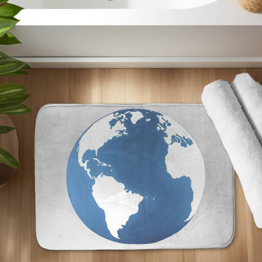Minimalist Satellite View Bath Mat - Earth Home Decor