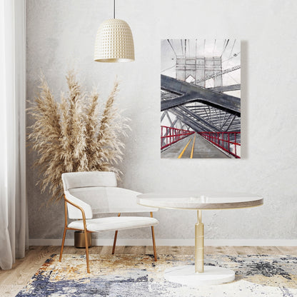 Under the Brooklyn Bridge Gray Cities Canvas - Home Decor