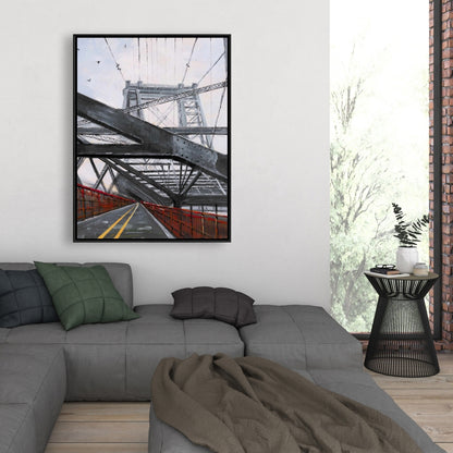 Toile de chambre grise – Décoration architecturale de pont contemporain