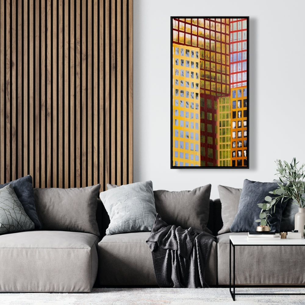 Skyscrapers Framed Canvas | Contemporary Living Room Decor