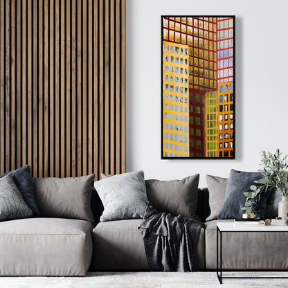 Skyscrapers Framed Canvas | Contemporary Living Room Decor