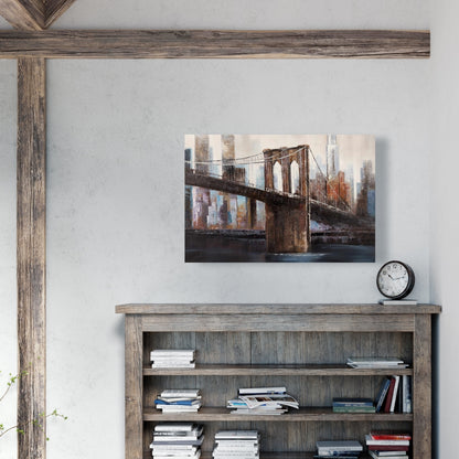 Urban Brooklyn Bridge Canvas | Bedroom Decor - Home Art