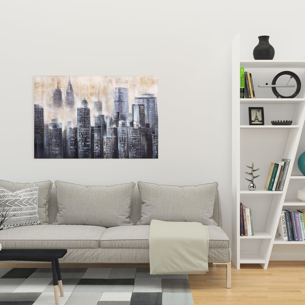 Toile « Bâtiments à travers les nuages » | Décoration d'intérieur moderne