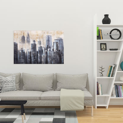 Toile « Bâtiments à travers les nuages » | Décoration d'intérieur moderne