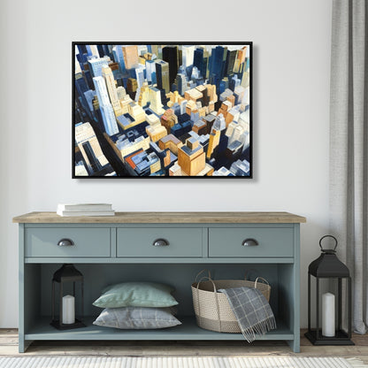 Toile « Vue aérienne des immeubles de New York » | Décoration d'intérieur industrielle
