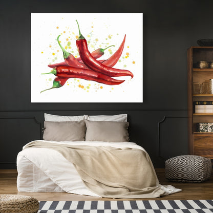 Red Hot Peppers Canvas | Kitchen Wall Art Decor | Home Style
