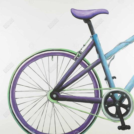 Blue & Purple Bike Canvas | Contemporary Bedroom Wall Art