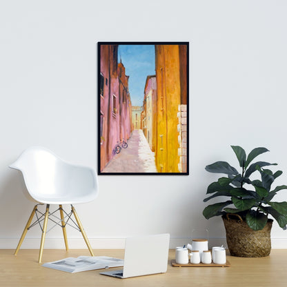 Toile encadrée « Maisons colorées de Collioure » - Décoration d'intérieur