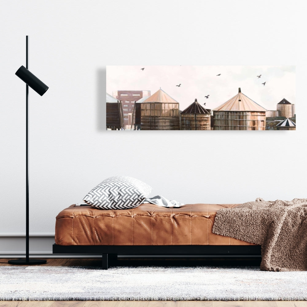 Water Towers Canvas - Blue Contemporary Home Decor Art