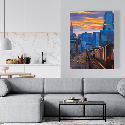 Toile « Métro de New York » | Art contemporain pour la chambre à coucher