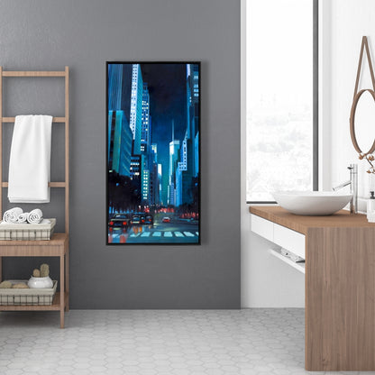Evening in Manhattan, NYC Framed Canvas - Modern Home Decor
