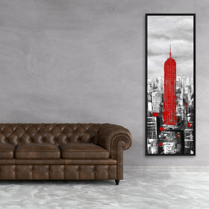 Empire State Building Framed Canvas | White Building Decor