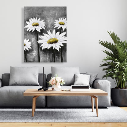 Marguerites au soleil | Toile Fleurs blanches | Décoration de salon