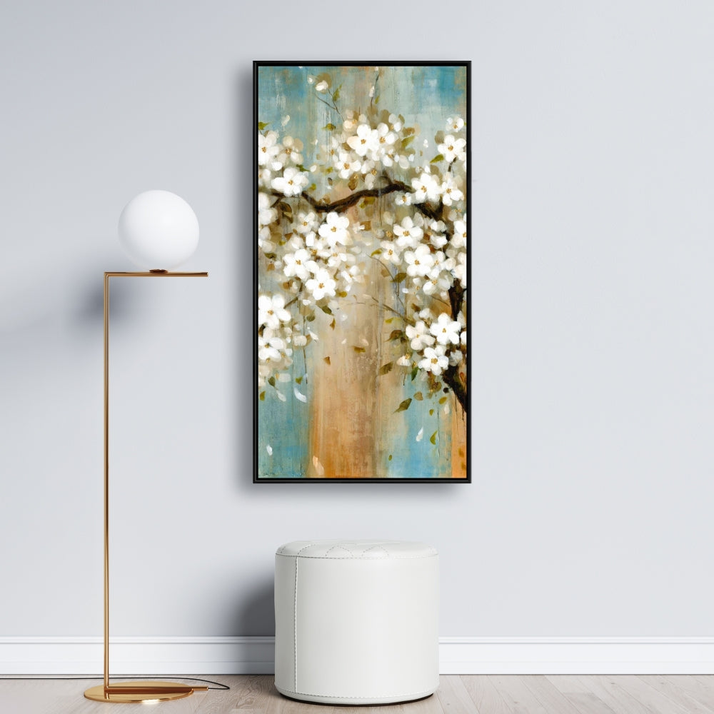 Relaxing Cherry Blossoms | White Framed Canvas Wall Art
