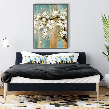 Relaxing Cherry Blossoms | White Framed Canvas Wall Art