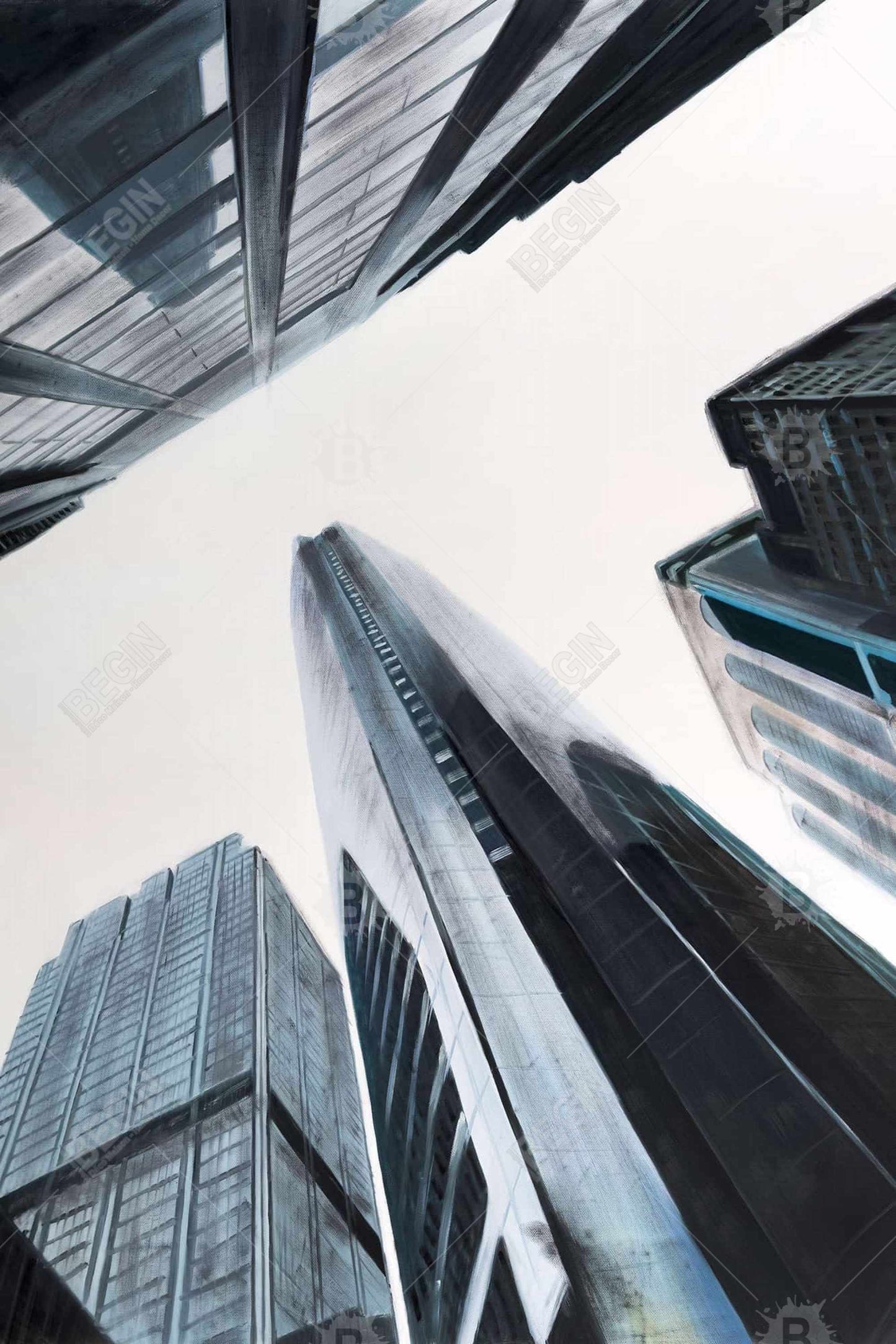 Perspective Skyscraper Canvas - Modern Home Decor Wall Art