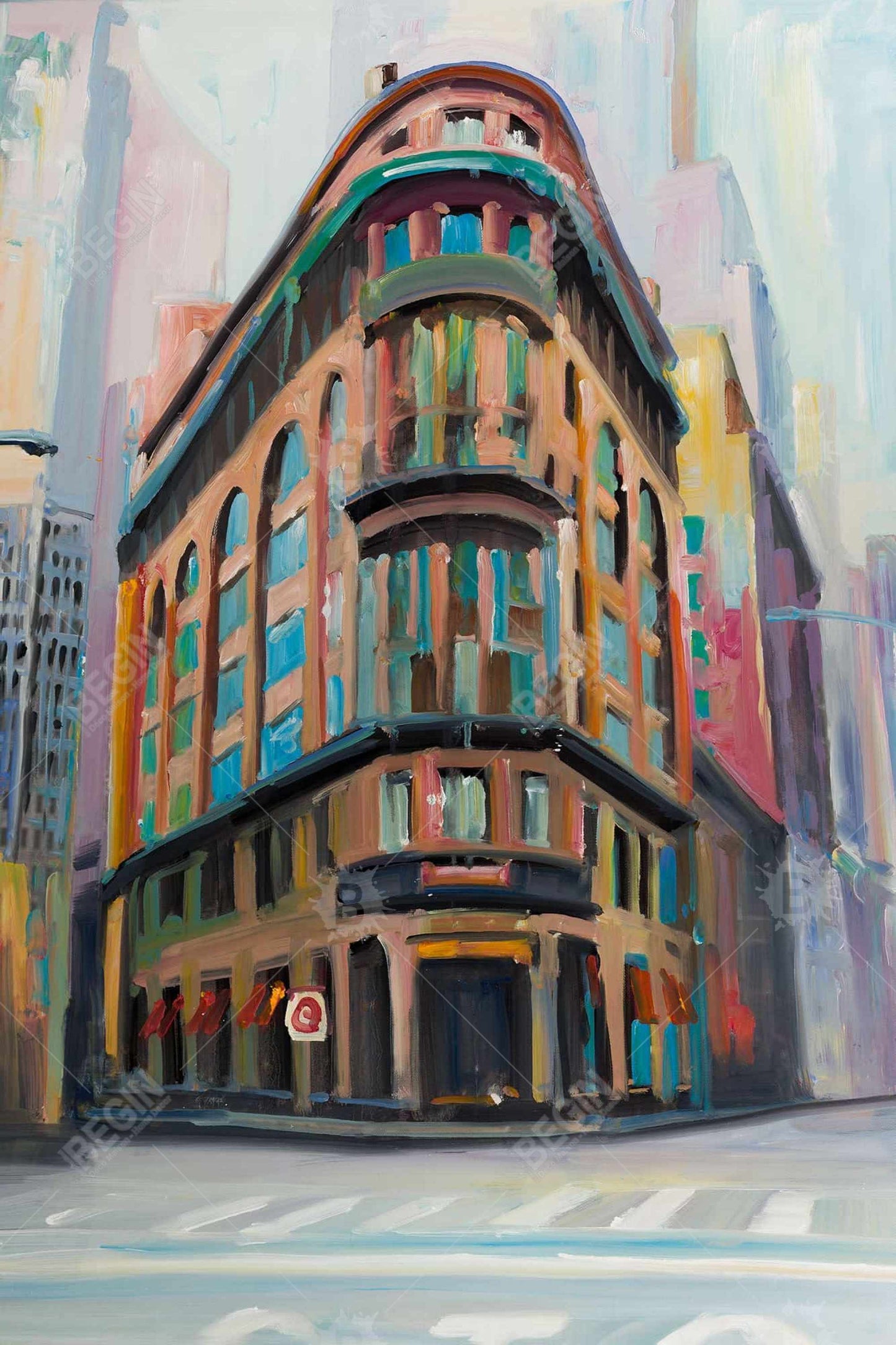 Contemporary Cities Blue Canvas - New York Architecture Decor