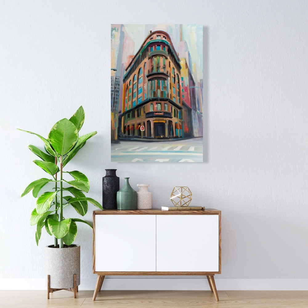 Contemporary Cities Blue Canvas - New York Architecture Decor