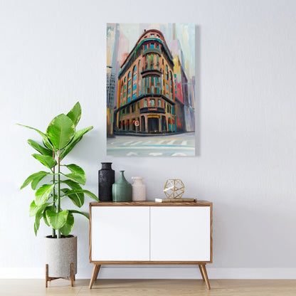 Contemporary Cities Blue Canvas - New York Architecture Decor