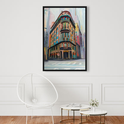 Toile encadrée « Architecture de bâtiment à New York » | Décoration d'intérieur moderne