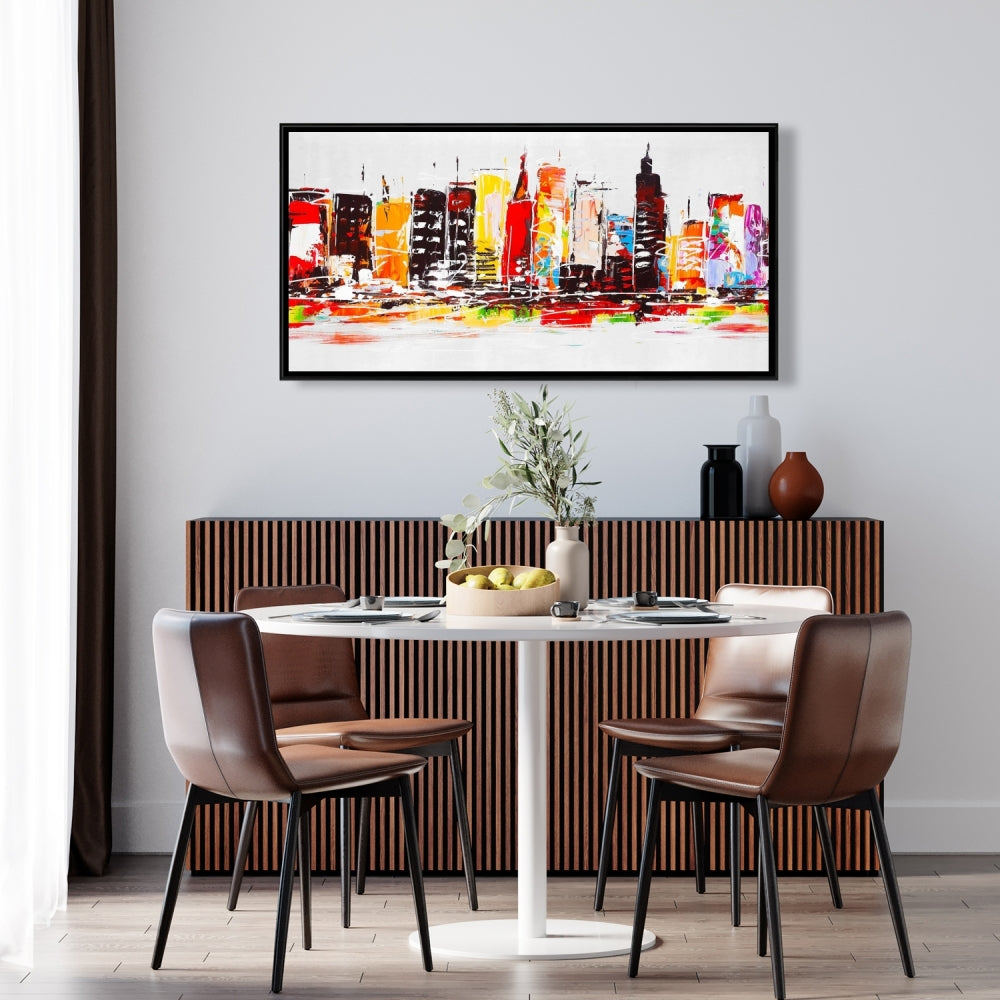 City in Bright Colors - Contemporary Bedroom Canvas Decor