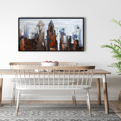 Gray Day in the City Framed Canvas - Modern Bedroom Decor