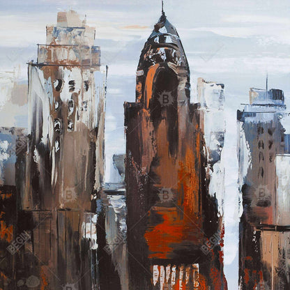 Gray day in the city - Cities Office metal print for decor