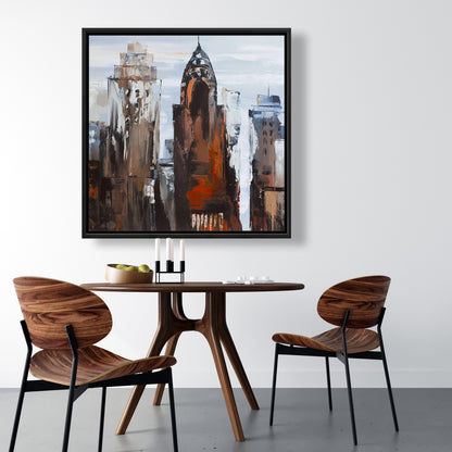 Gray Day in the City Framed Canvas - Modern Bedroom Decor