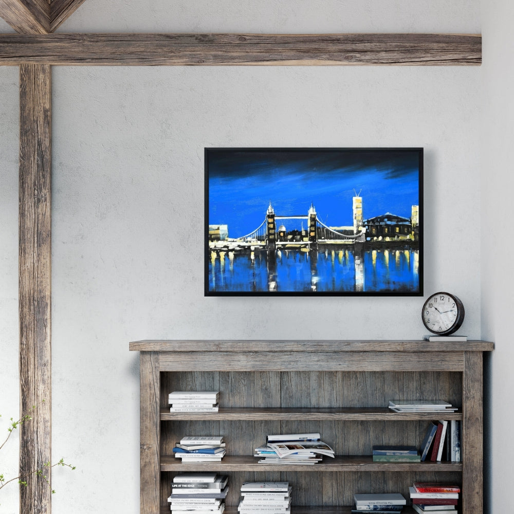 Blue Skyline of London Canvas | Bedroom Decor | Cities Blue