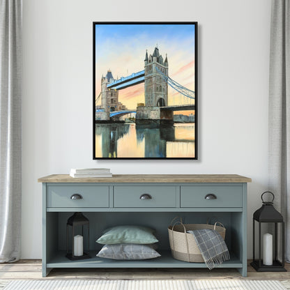 Sunset on London Bridge Canvas | Contemporary Bedroom Decor