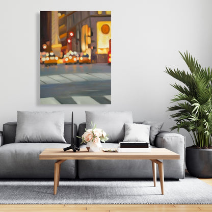 Gray Building Cities Canvas | Blurred New York Home Decor