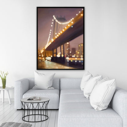 New York at Night Canvas | Bridge Cities Bedroom Decor