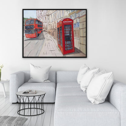 Brown Bedroom Canvas | London Bus & Telephone Booth Decor