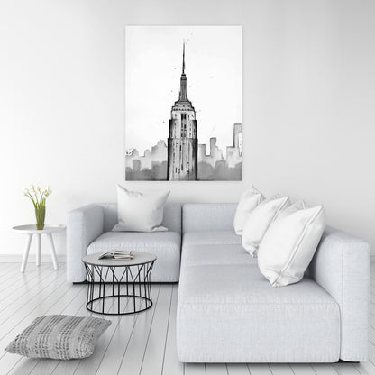 Empire State Building Canvas | White Bedroom Wall Decor