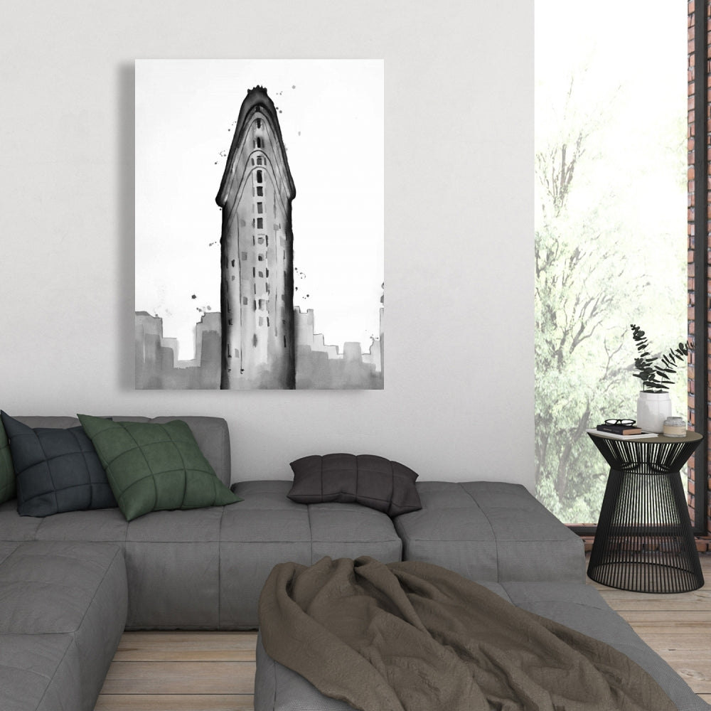 Flatiron Building White Canvas - Contemporary Bedroom Decor