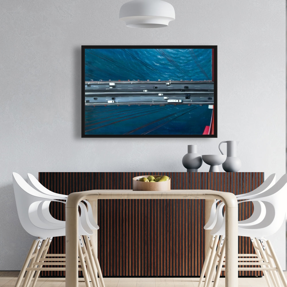 Golden Gate Traffic | American Bedroom Sea Framed Canvas Decor