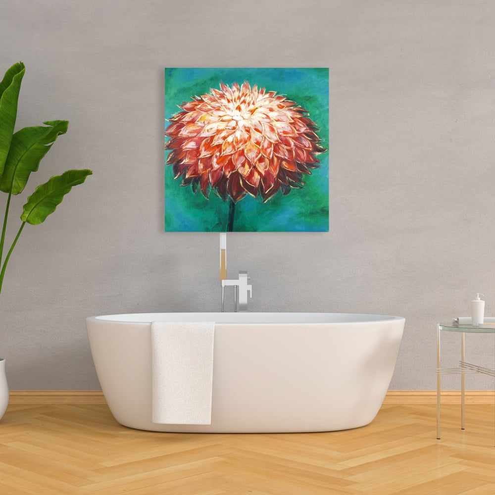 Abstract Dahlia Flower Canvas | Botanical Home Decor Art