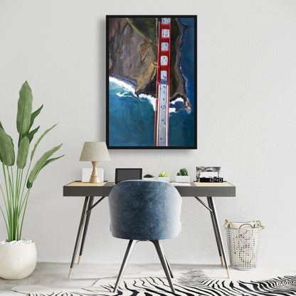 Blue Cities Bedroom Canvas | Golden Gate & Mountains Decor