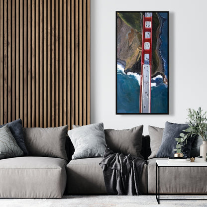 Blue Cities Bedroom Canvas | Golden Gate & Mountains Decor