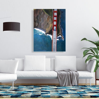 Golden Gate & Mountains Canvas | Sea Cities Bedroom Decor