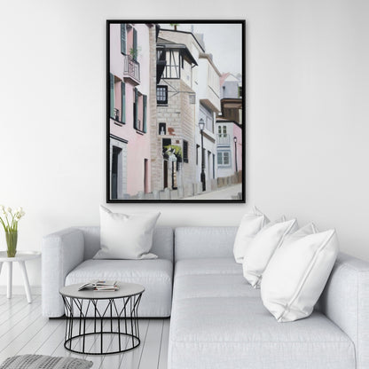 Brown Building Canvas - Street in Montmartre Paris Wall Art