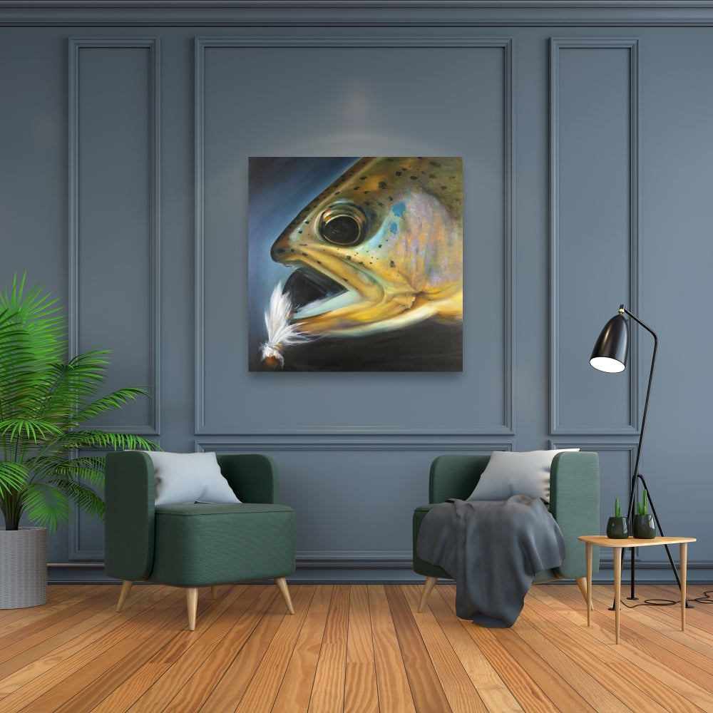 Golden Trout Canvas | Fly Fishing Art | Aquatic Home Decor