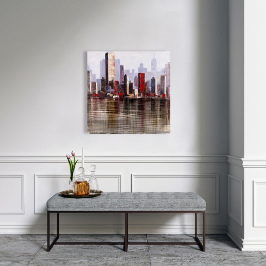 Industrial Cities Blue Canvas - Urban Style Home Decor