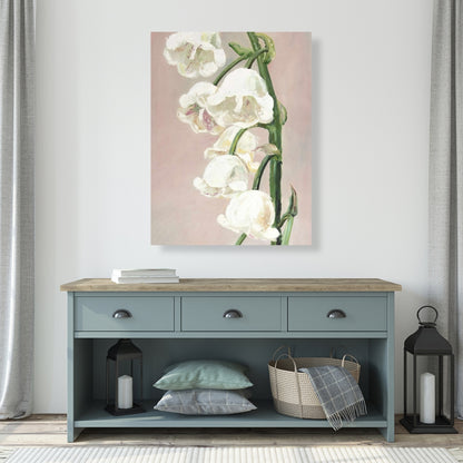 White Lily of the Valley Canvas - Contemporary Bedroom Decor