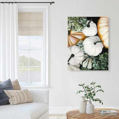 Rustic Fall Pumpkins Canvas | Home Decor Wall Art