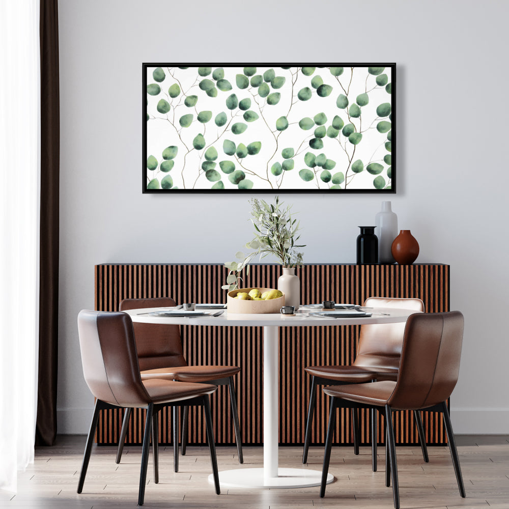 Toile encadrée « Feuilles grimpantes » | Décoration murale botanique