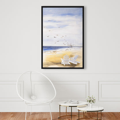 Journée à la plage | Décoration sur toile encadrée « Chambre côtière »